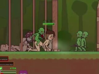 Captivity &vert; stadium 3 &vert; naken hunn survivor fights henne måte gjennom varmt til trot goblins men mislykkes og blir knullet hardt svelge liters av sæd &vert; hentai spill gameplay p3