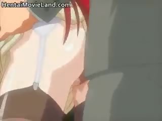 Koket roodharige anime schatje krijgt klein vastgrijpen part4